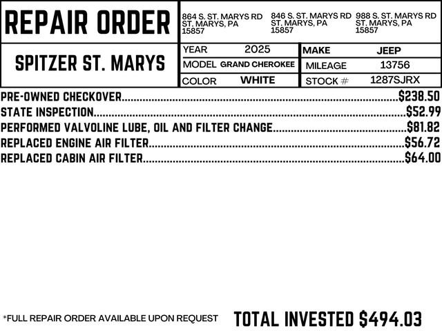 Used 2025 Jeep Wrangler 4xe Sahara 4XE with VIN 1C4RJXP63SW599323 for sale in Saint Marys, PA