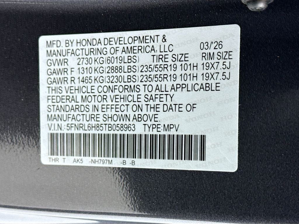 New 2026 Modern Steel Metallic Honda Touring image 32
