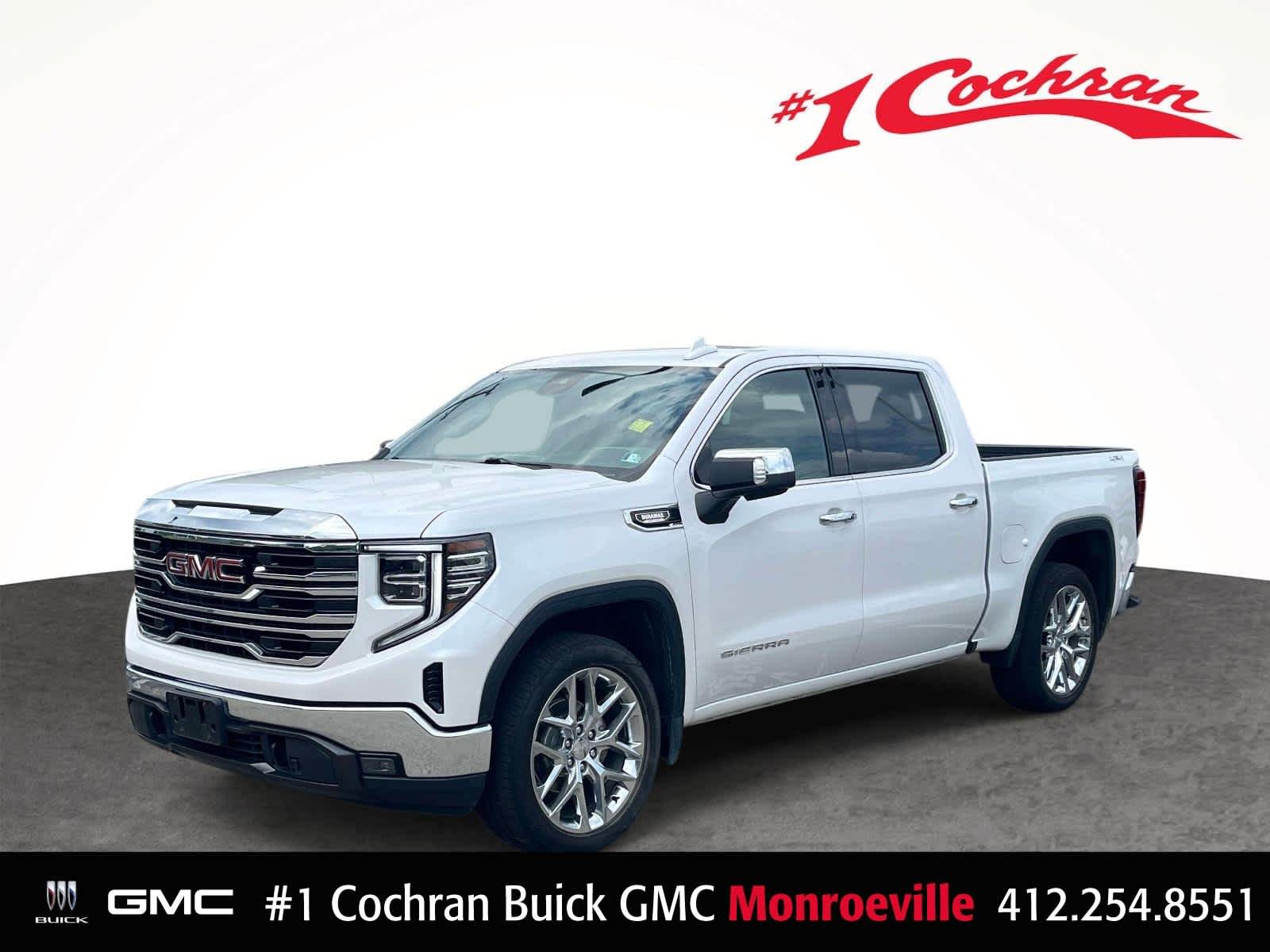 Used 2023 White Frost Tricoat GMC SLT image 16
