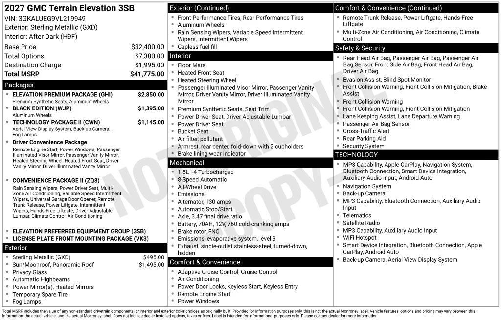 New 2027 Sterling Metallic GMC Elevation image 2