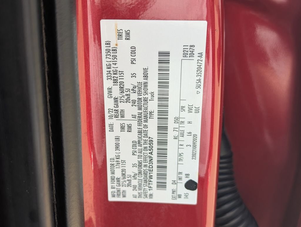 Used 2022 Red Ford LARIAT image 33