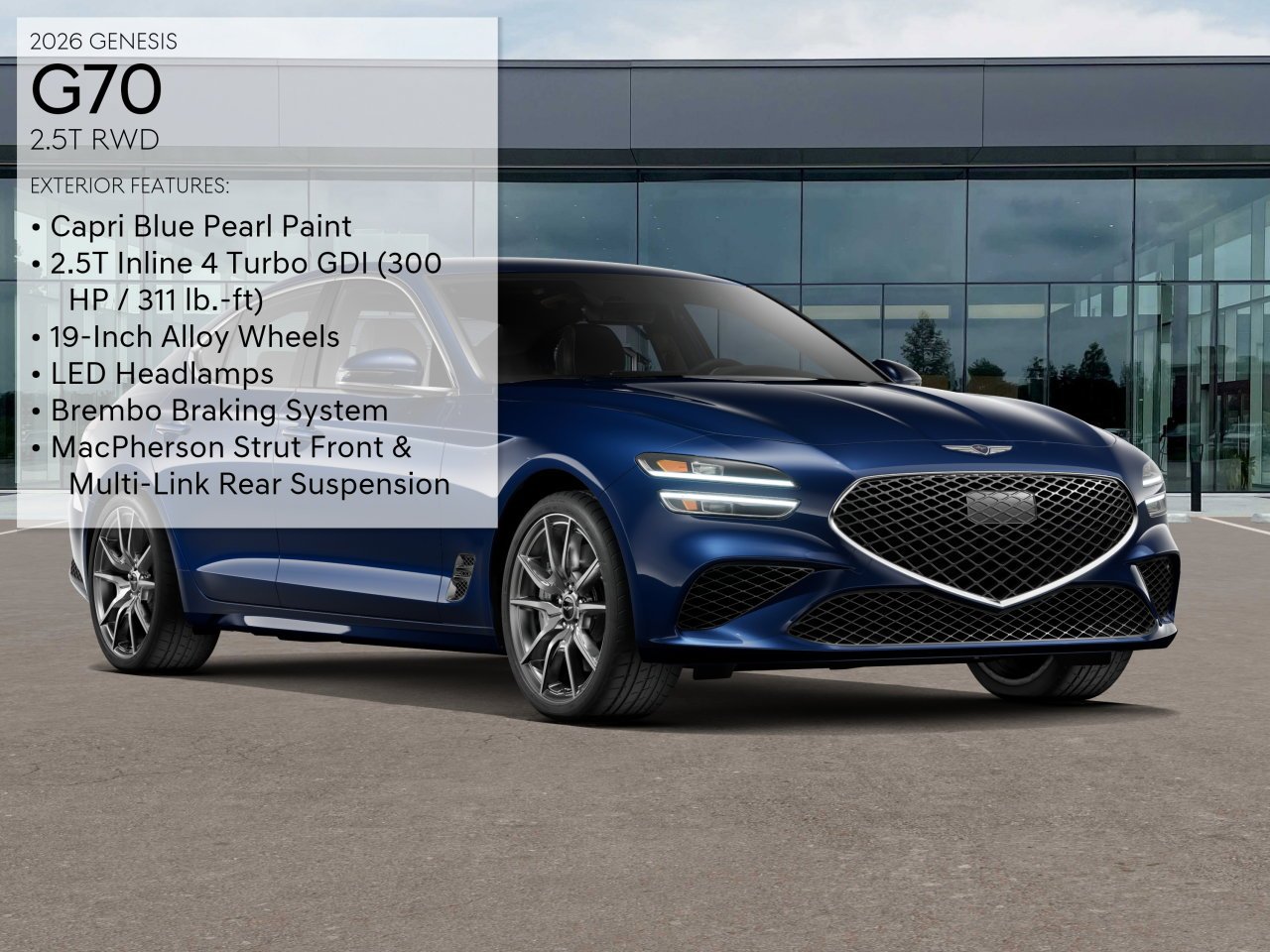 New 2026 Capri Blue Genesis 2.5T image 3
