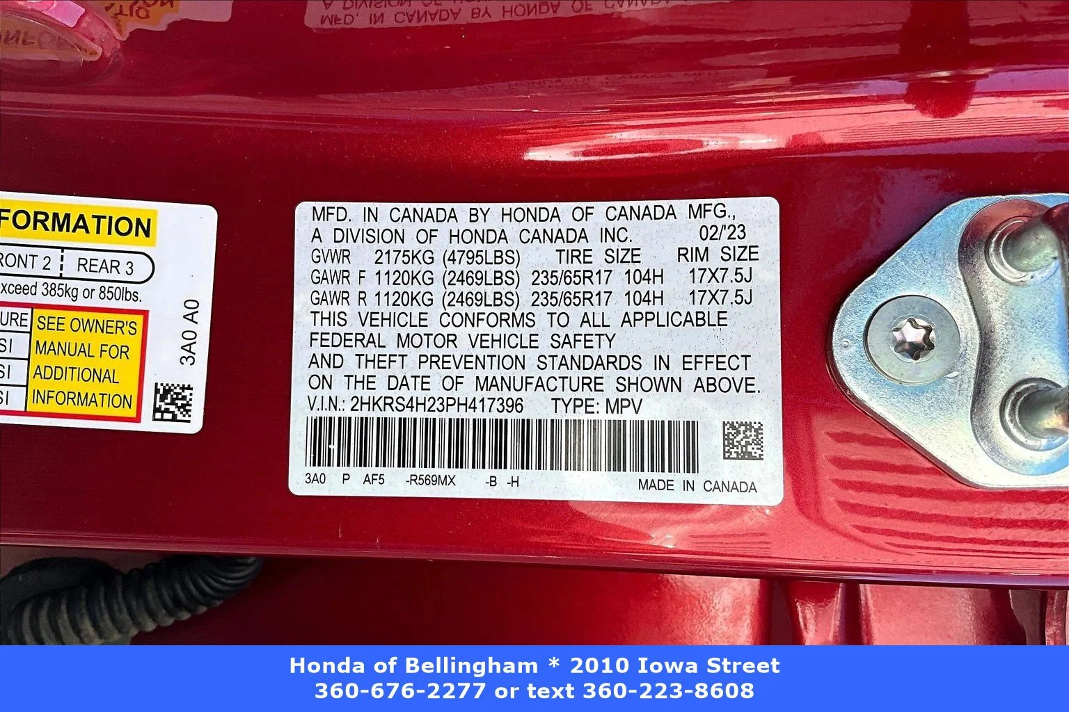 Used 2023 Radiant Red Metallic Honda LX image 16