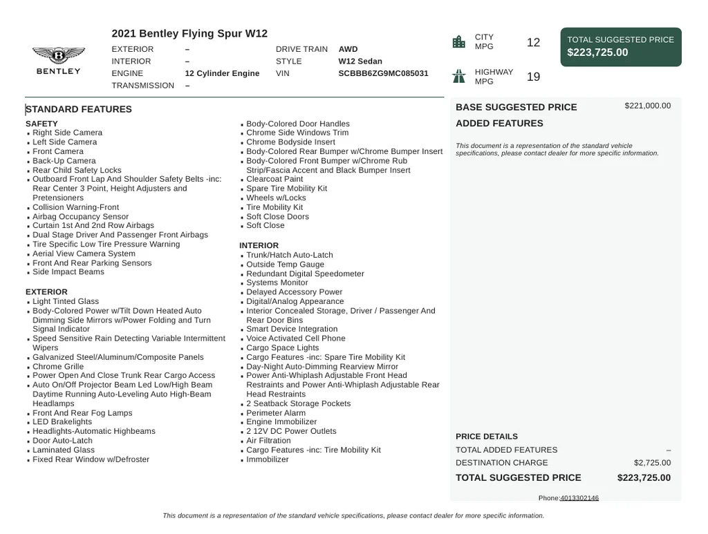 Used 2021 Midnight Emerald Bentley W12 image 8