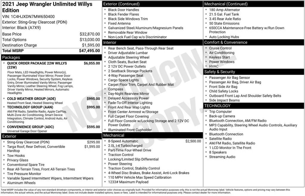 Used 2021 Gray Jeep Unlimited Willys image 6