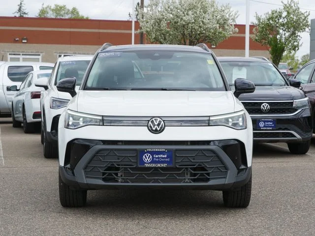 Certified 2025 Volkswagen Taos SE Black with VIN 3VV2C7B23SM006545 for sale in Inver Grove Heights, Minnesota