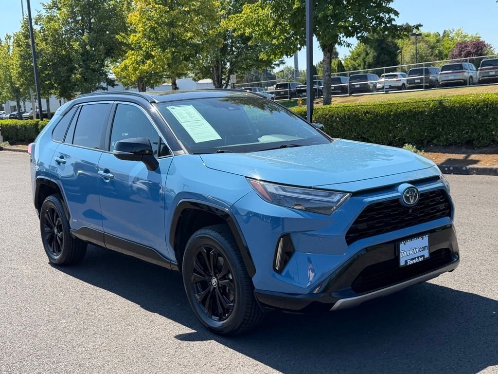 Used 2022 Cavalry Blue/Midnight Black Metallic Toyota XSE image 1