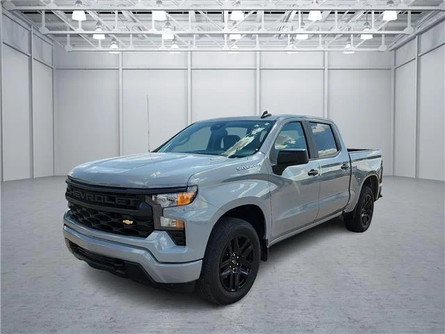 Used 2025 Gray Chevrolet Custom 4x2 Crew Cab 5.75 ft. box 147.4 in. WB image 1