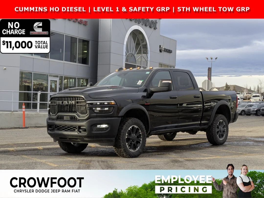 New 2026 Black RAM Rebel - - 4x4 - Cummins HO Diesel - Level 1 & Safety Grp - 5th Wheel Tow Grp & More! image 1