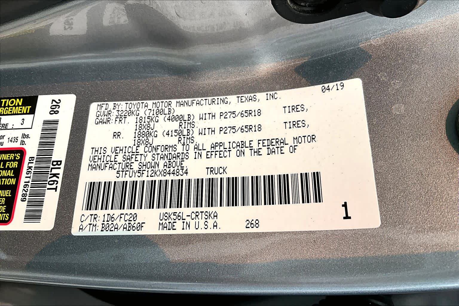 Used 2019 Silver Sky Metallic Toyota SR5 image 65