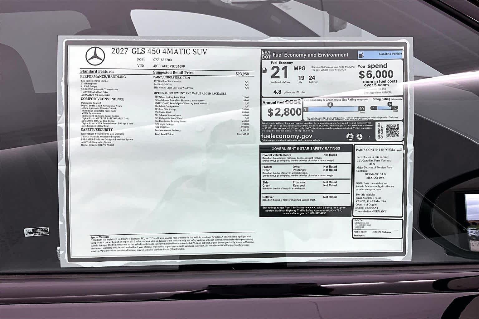 New 2027 Obsidian Black Metallic Mercedes-Benz GLS 450 image 24
