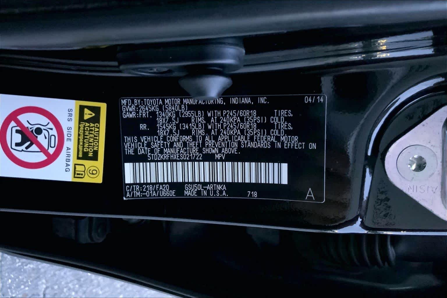 Used 2014 Attitude Black Metallic Toyota LE Plus image 31
