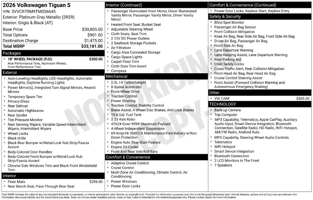 Certified Used 2026 Gray Volkswagen S image 10