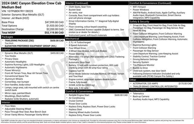 Used 2024 Dynamic Blue Metallic GMC Elevation image 1