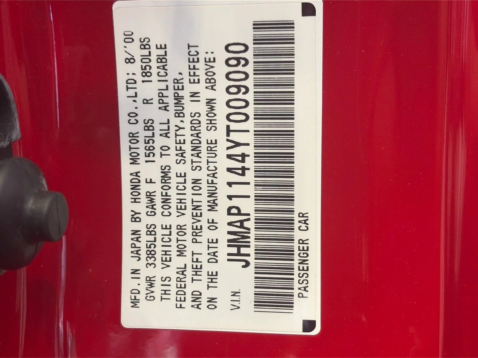 Used 2000 New Formula Red Honda Base image 25
