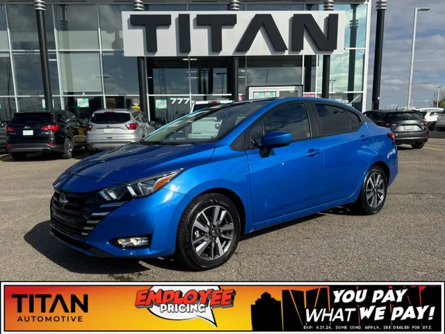 2024 Nissan Versa SV*Electric Blue Metallic | Htd Seats | Park Assist | Blind Spot Detection | CarPlay | Alloy