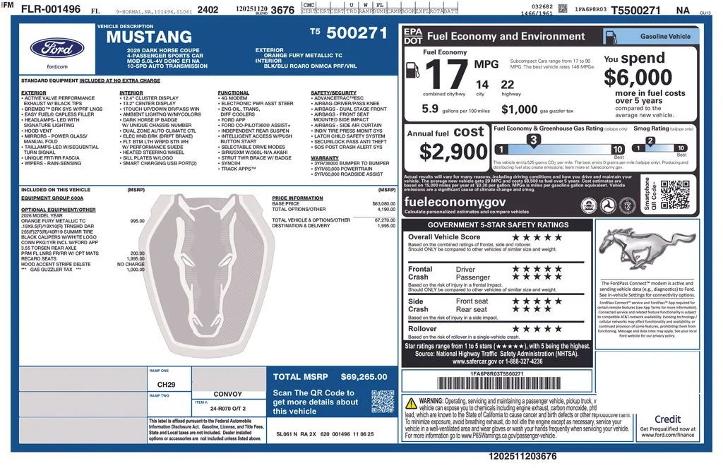 Used 2026 Orange Ford Dark Horse image 38