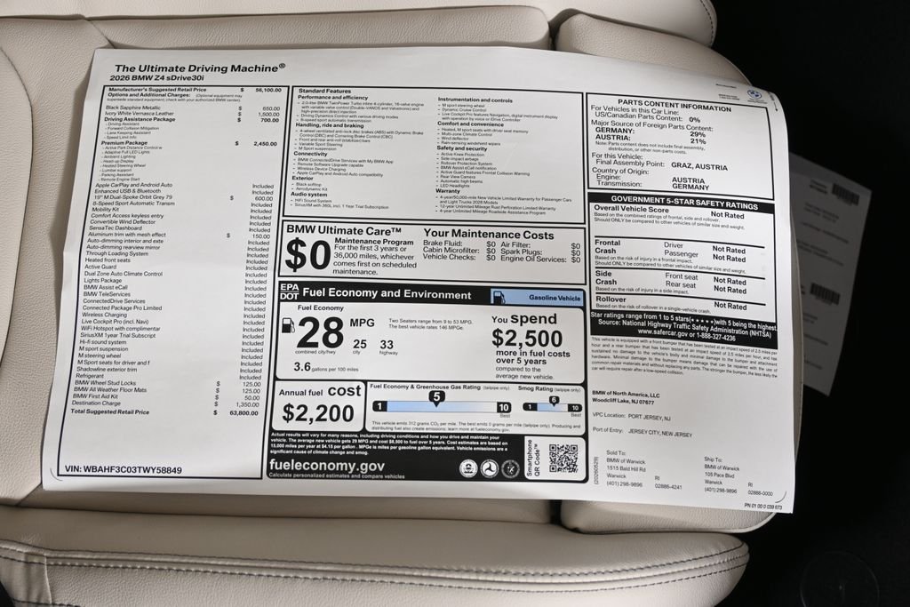 New 2026 Black Sapphire Metallic BMW sDrive30i image 40