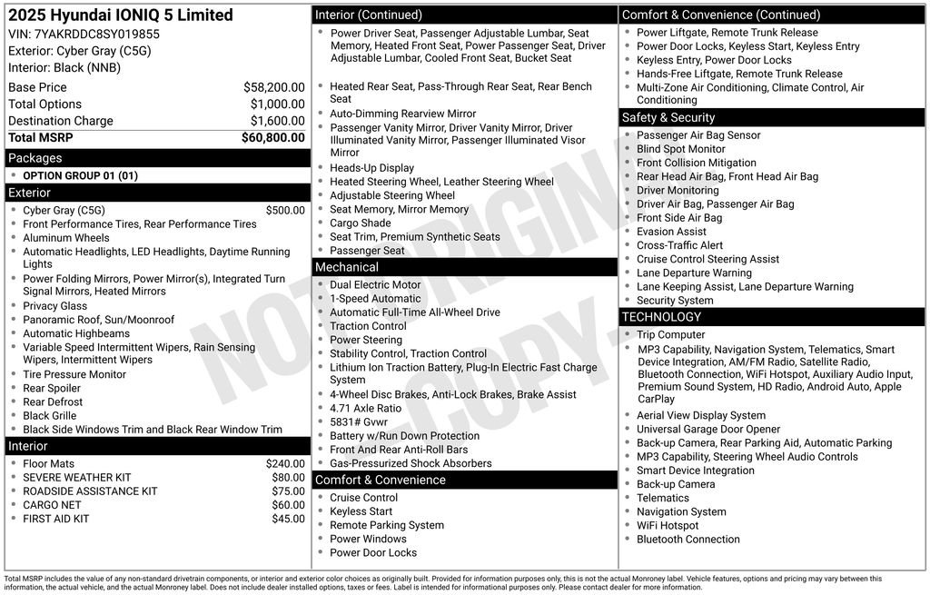 Used 2025 Hyundai IONIQ 5 Limited with VIN 7YAKRDDC8SY019855 for sale in Highland Park, IL