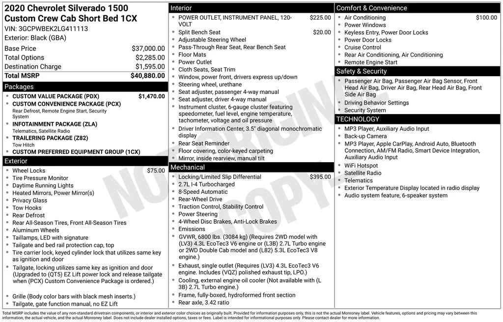 Used 2020 Black Chevrolet Custom image 4
