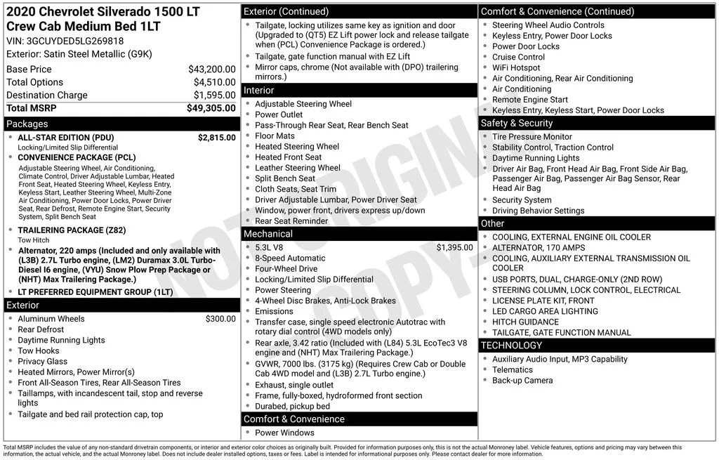 Used 2020 Gray Chevrolet LT image 8