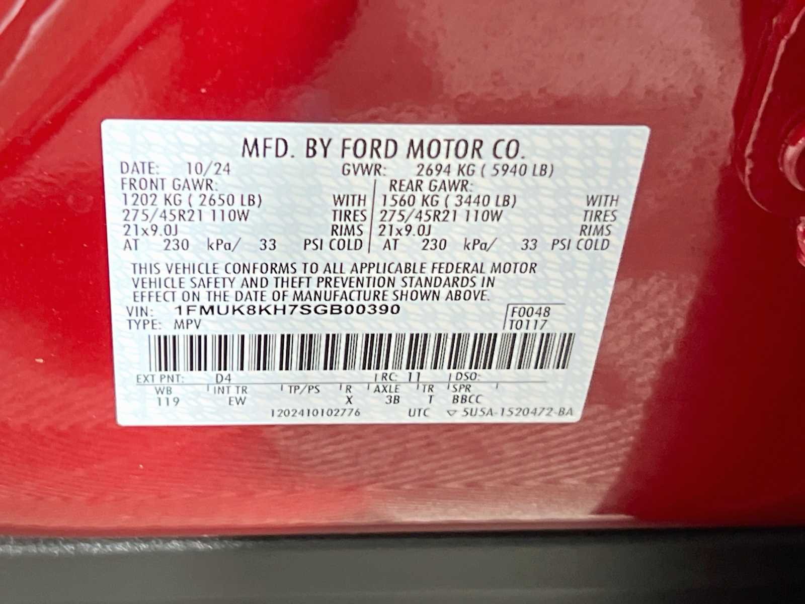 Used 2025 Rapid Red Metallic Tinted Clearcoat Ford ST-Line image 34
