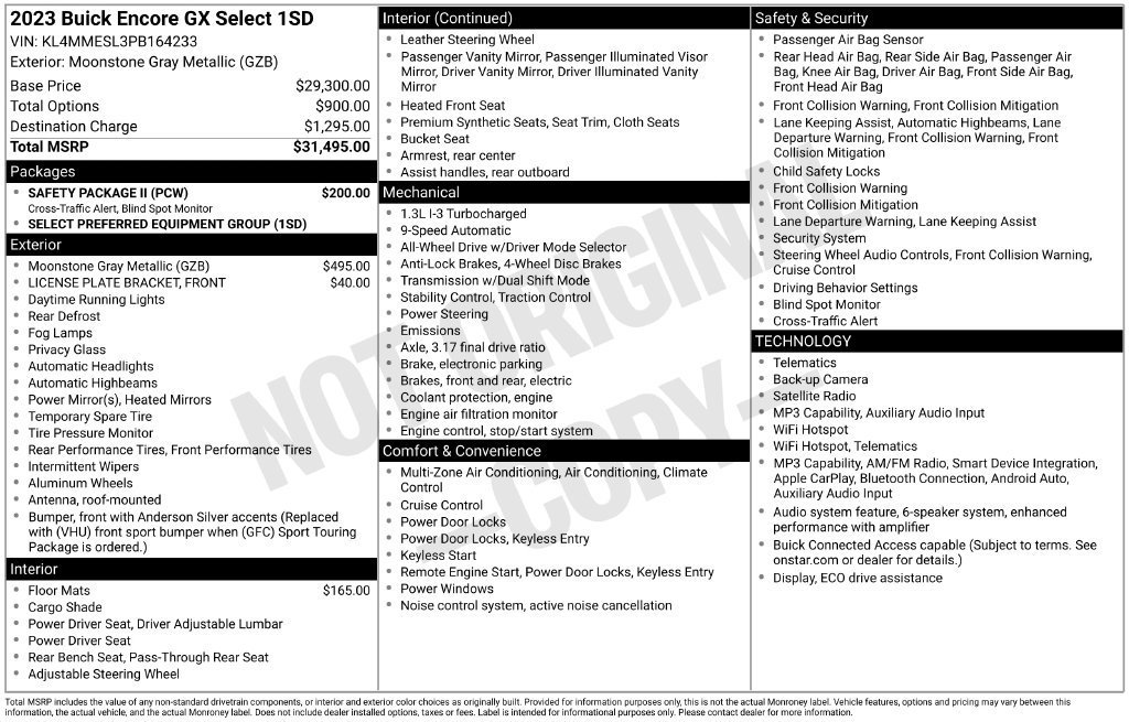 Used 2023 MOONSTONE GRAY METALLIC Buick Select image 9