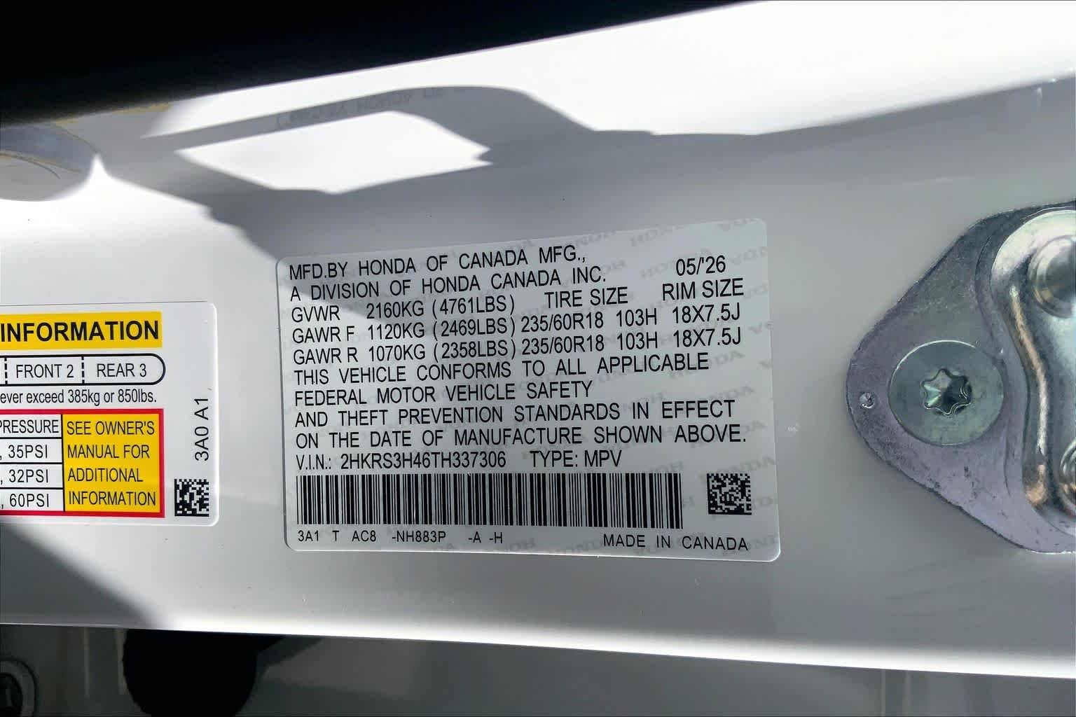 New 2026 Platinum White Pearl Honda EX image 19