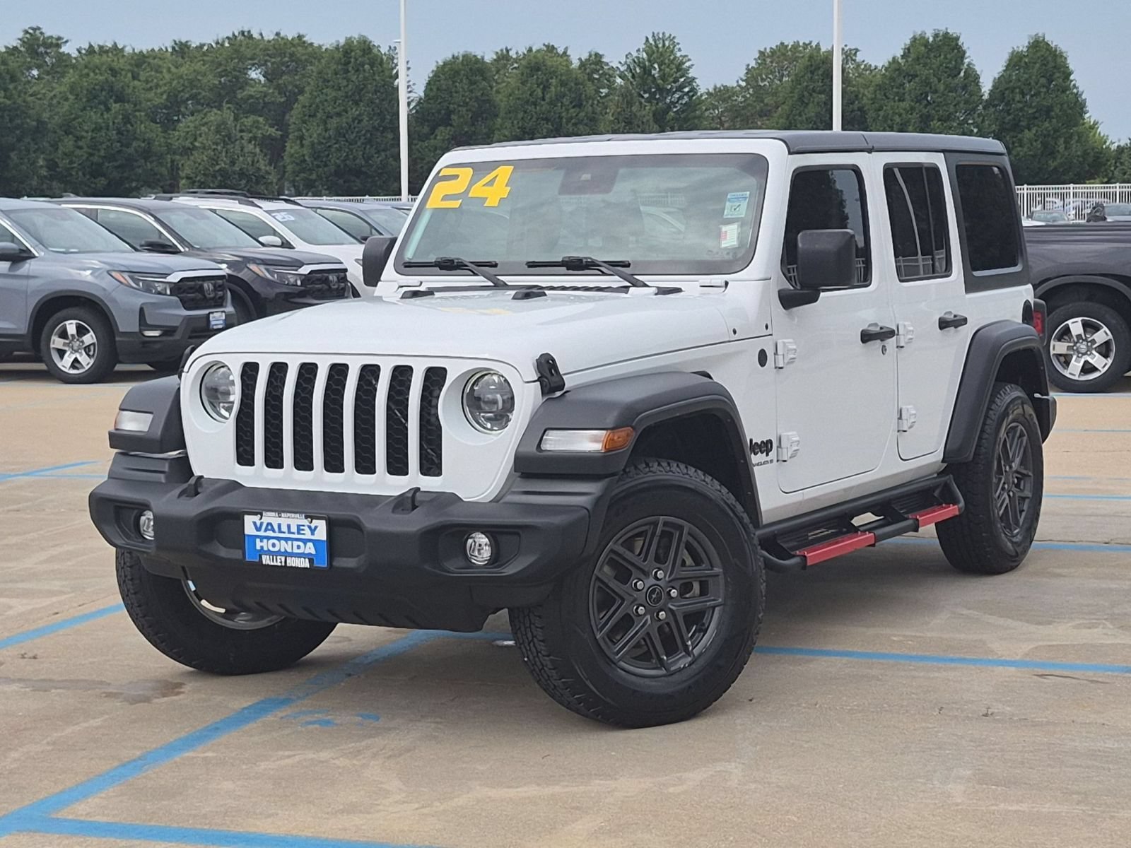 Used 2024 Bright White Clearcoat Jeep Sport S 4WD image 2