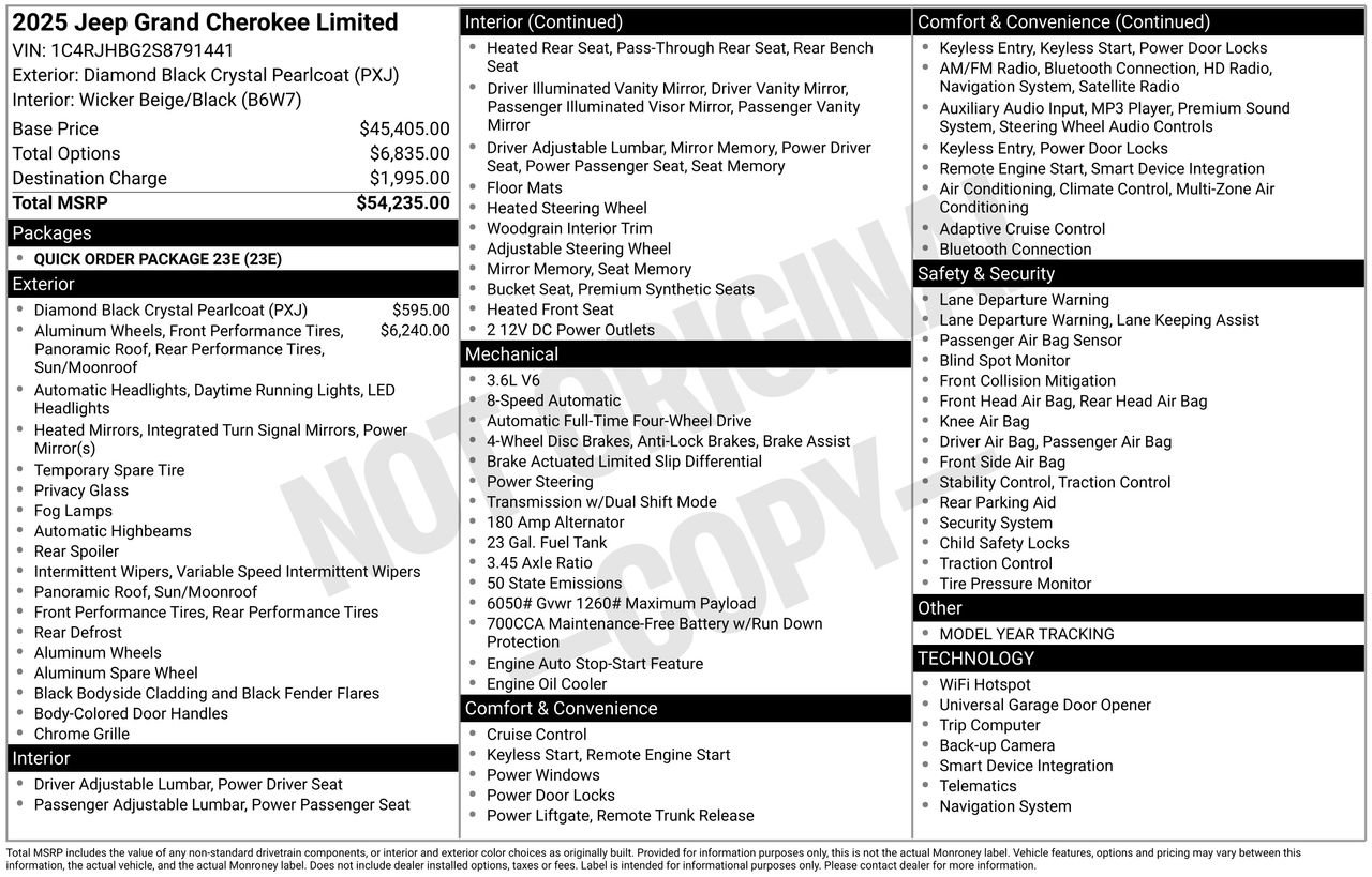New 2025 Diamond Black Crystal Pearl-Coat Exterior Paint Jeep Limited image 35