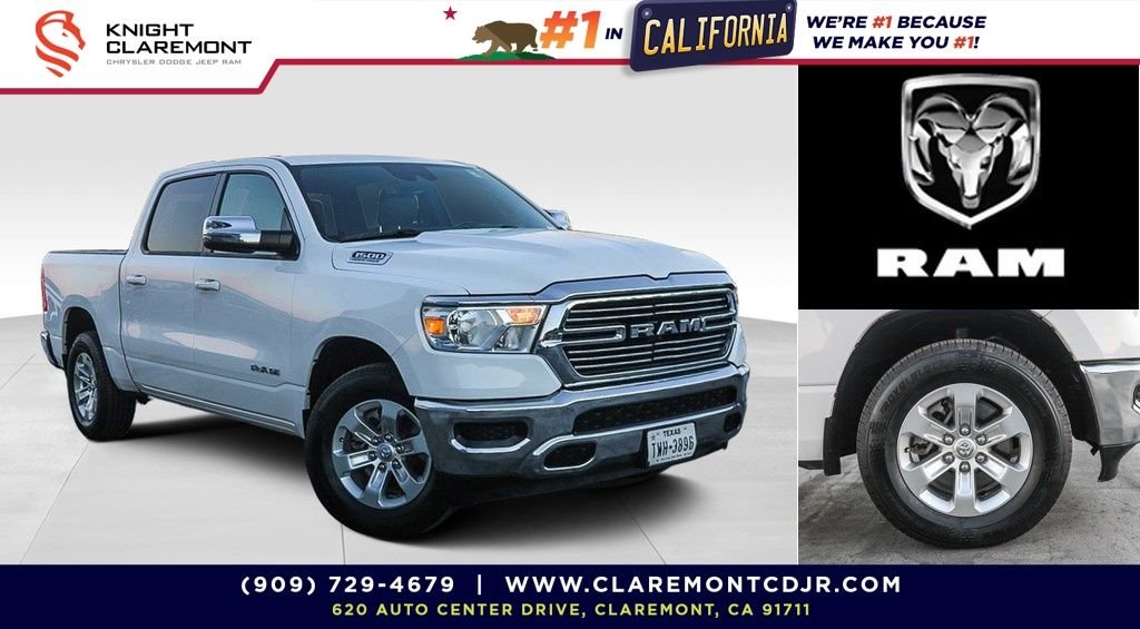 Used 2024 Bright White Clearcoat Ram Laramie image 1