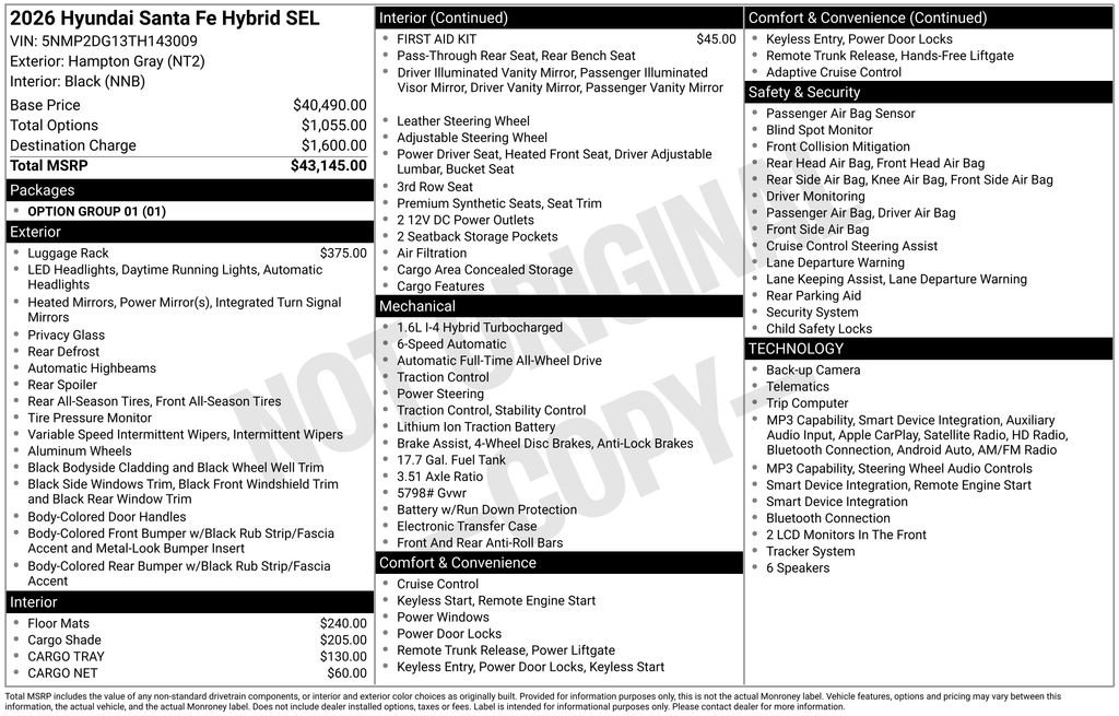 New 2026 Gray Hyundai SEL image 23