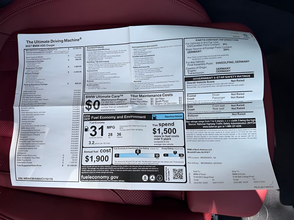 New 2027 Black Sapphire Metallic BMW 430i image 24