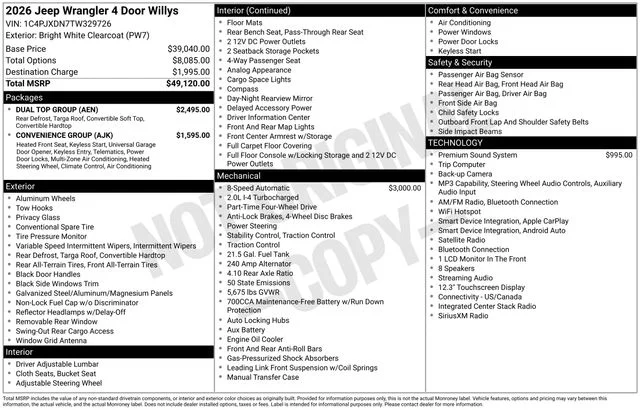 New 2026 Bright White Clearcoat Jeep Willys image 14