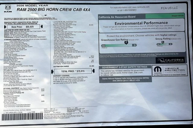 New 2026 Diamond Black Crystal Pearl-Coat Exterior Paint RAM Big Horn image 14