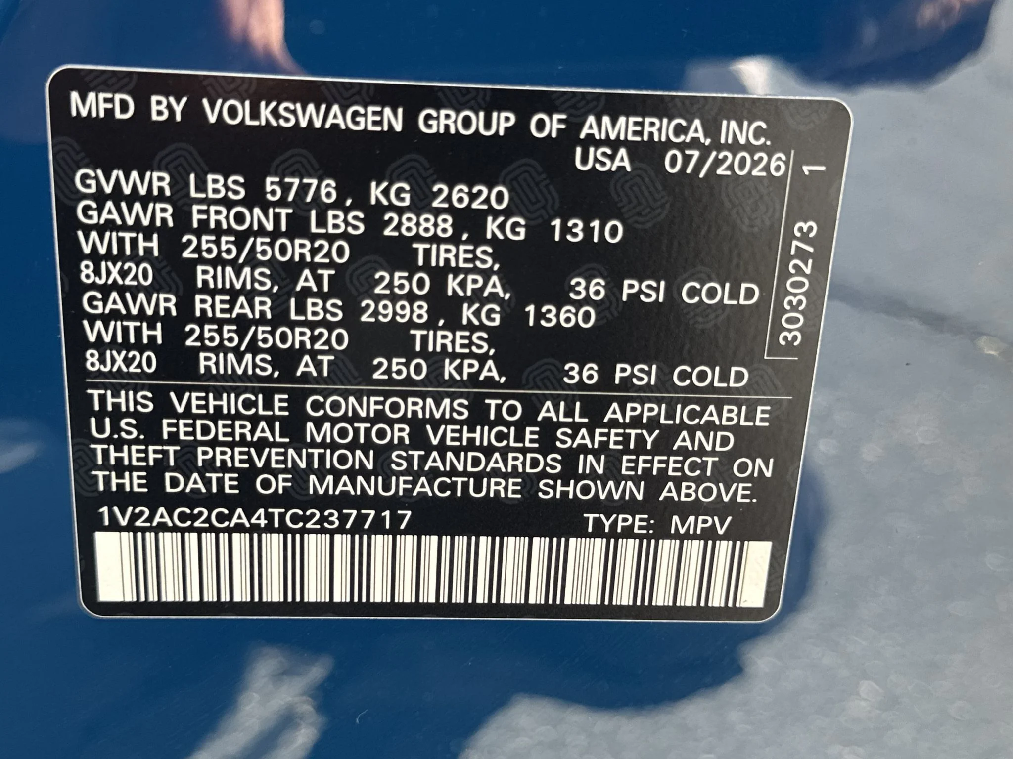New 2026 Mountain Lake Blue Metallic Volkswagen 2.0T SEL R-Line Black image 34