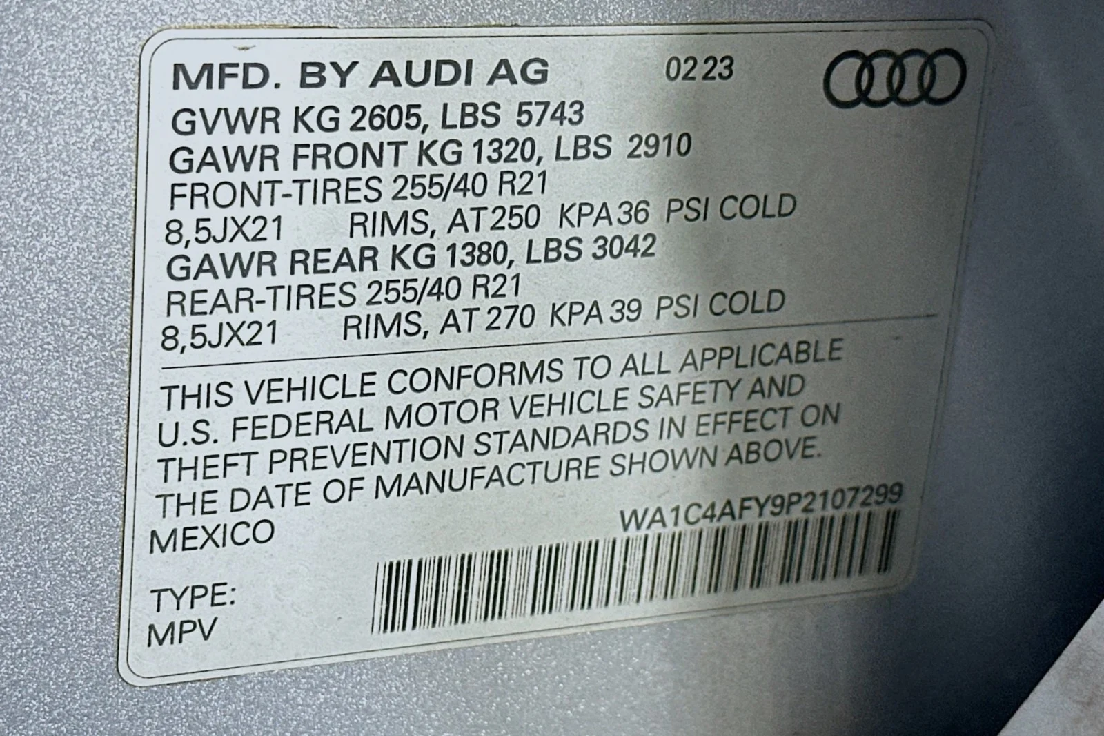 Used 2023 Florett Silver Metallic Audi Prestige image 24