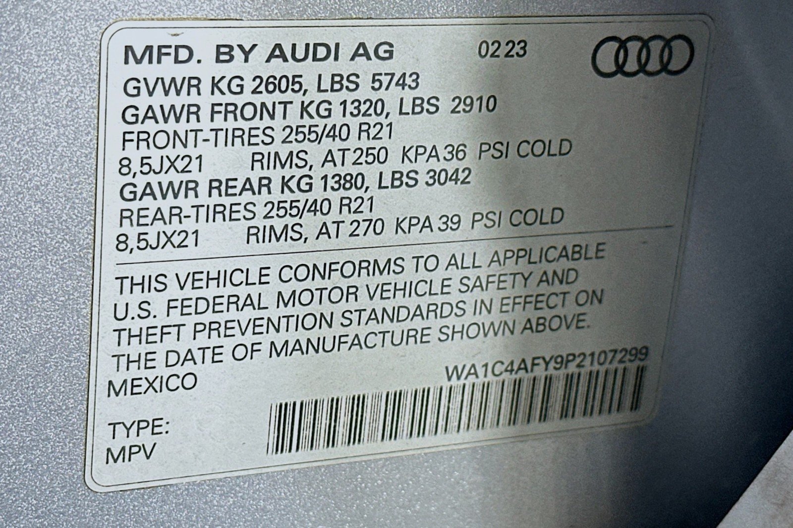 Used 2023 Florett Silver Metallic Audi Prestige image 24