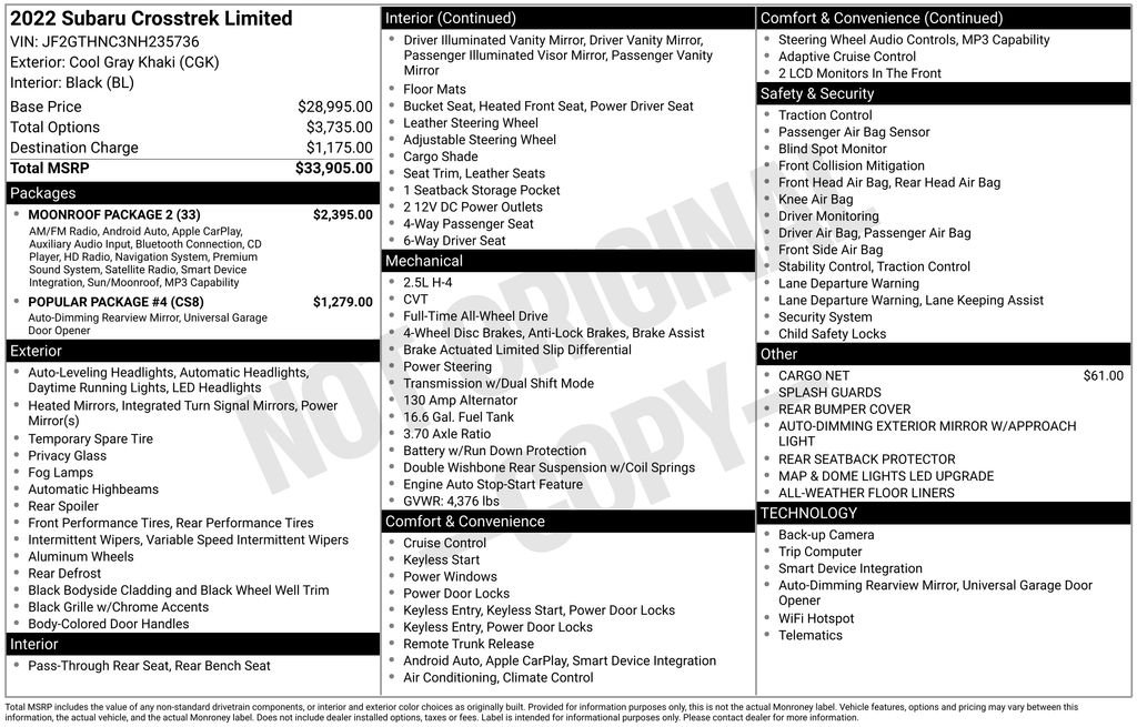 Used 2022 Khaki Subaru Limited image 3