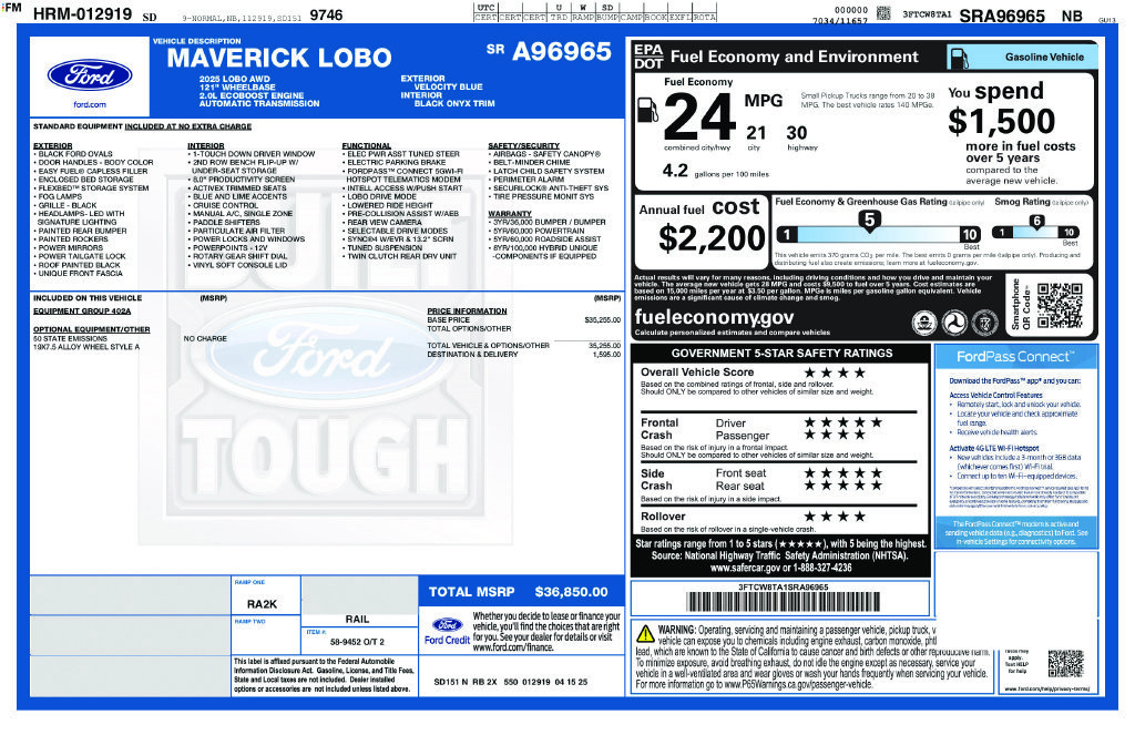 Certified Used 2025 Blue Ford Lobo Standard image 43