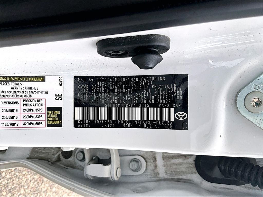 Used 2024 White Toyota LE image 9