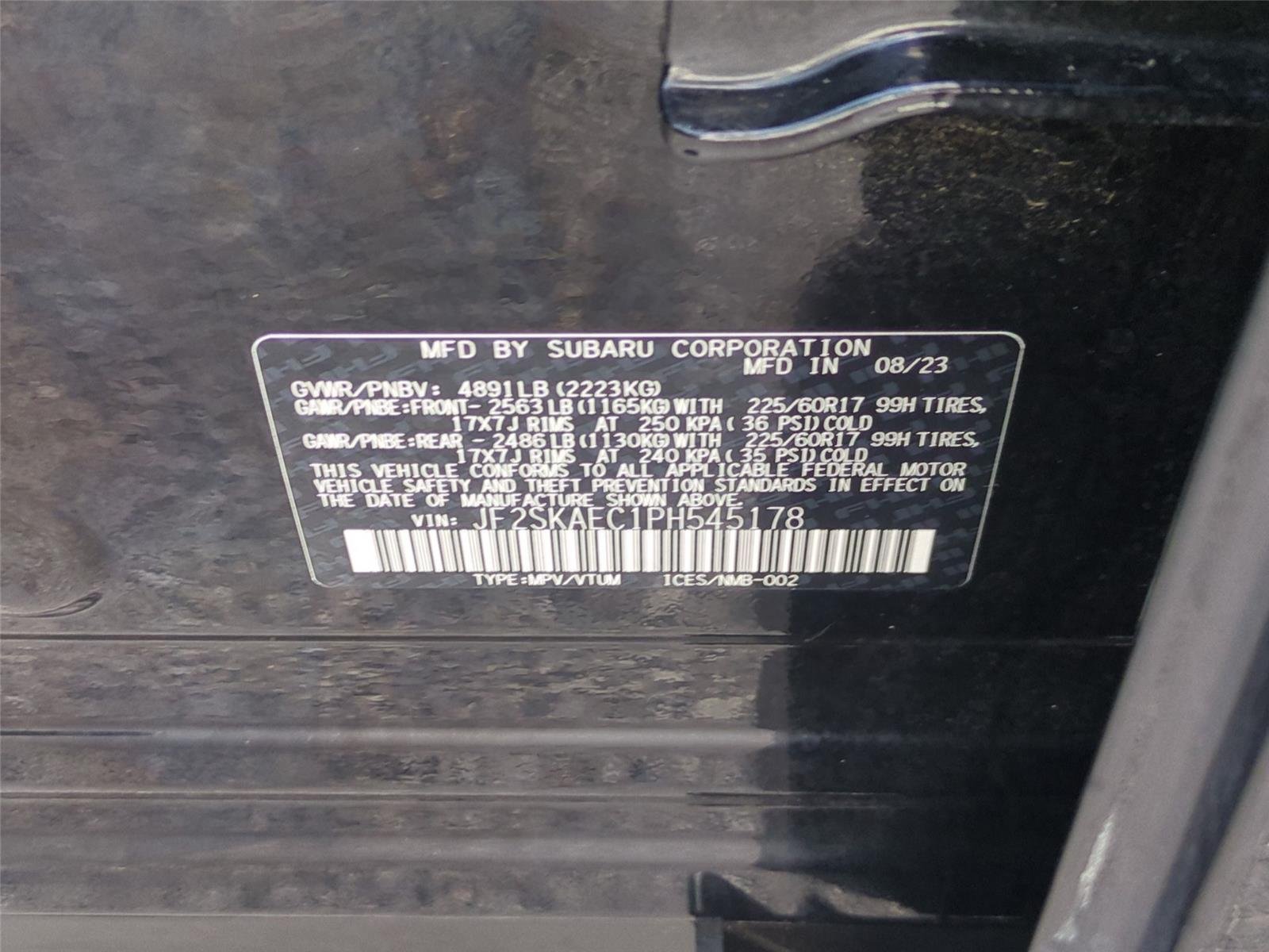 Used 2023 Crystal Black Silica Subaru Premium image 39