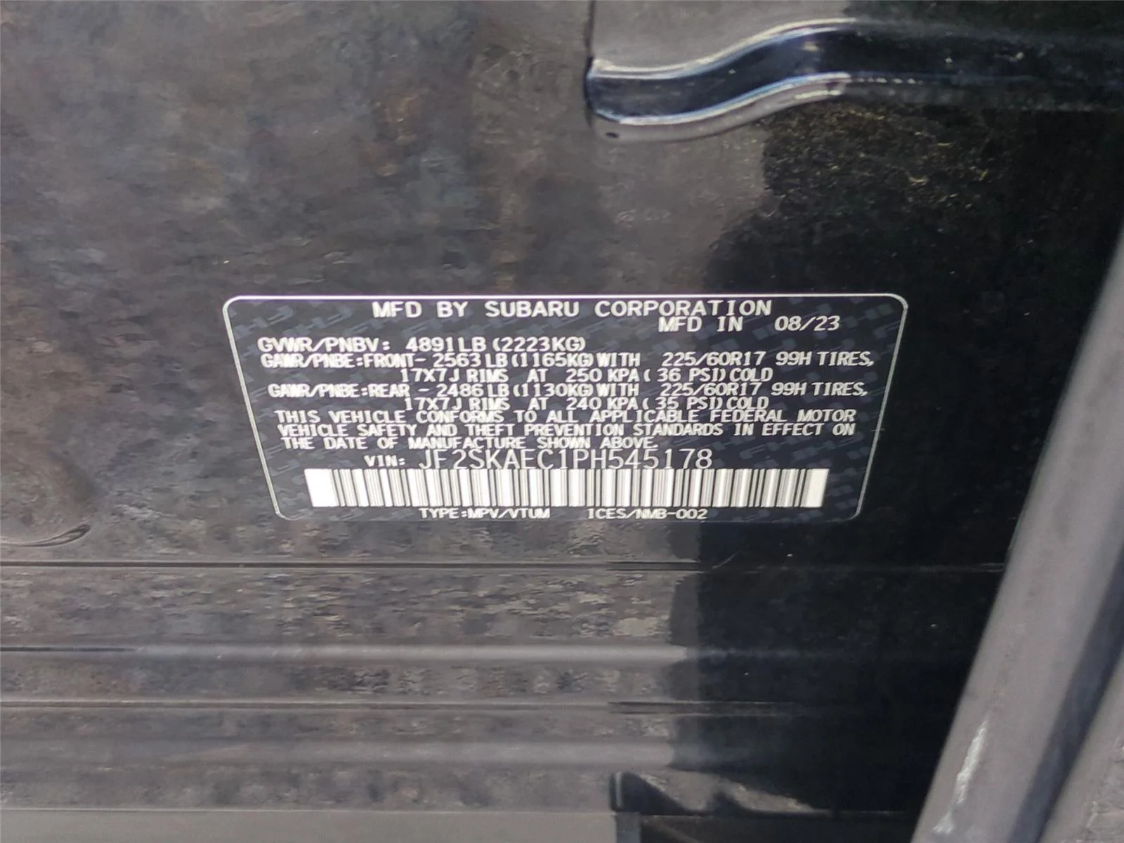 Used 2023 BLACK SUBARU PREM image 39