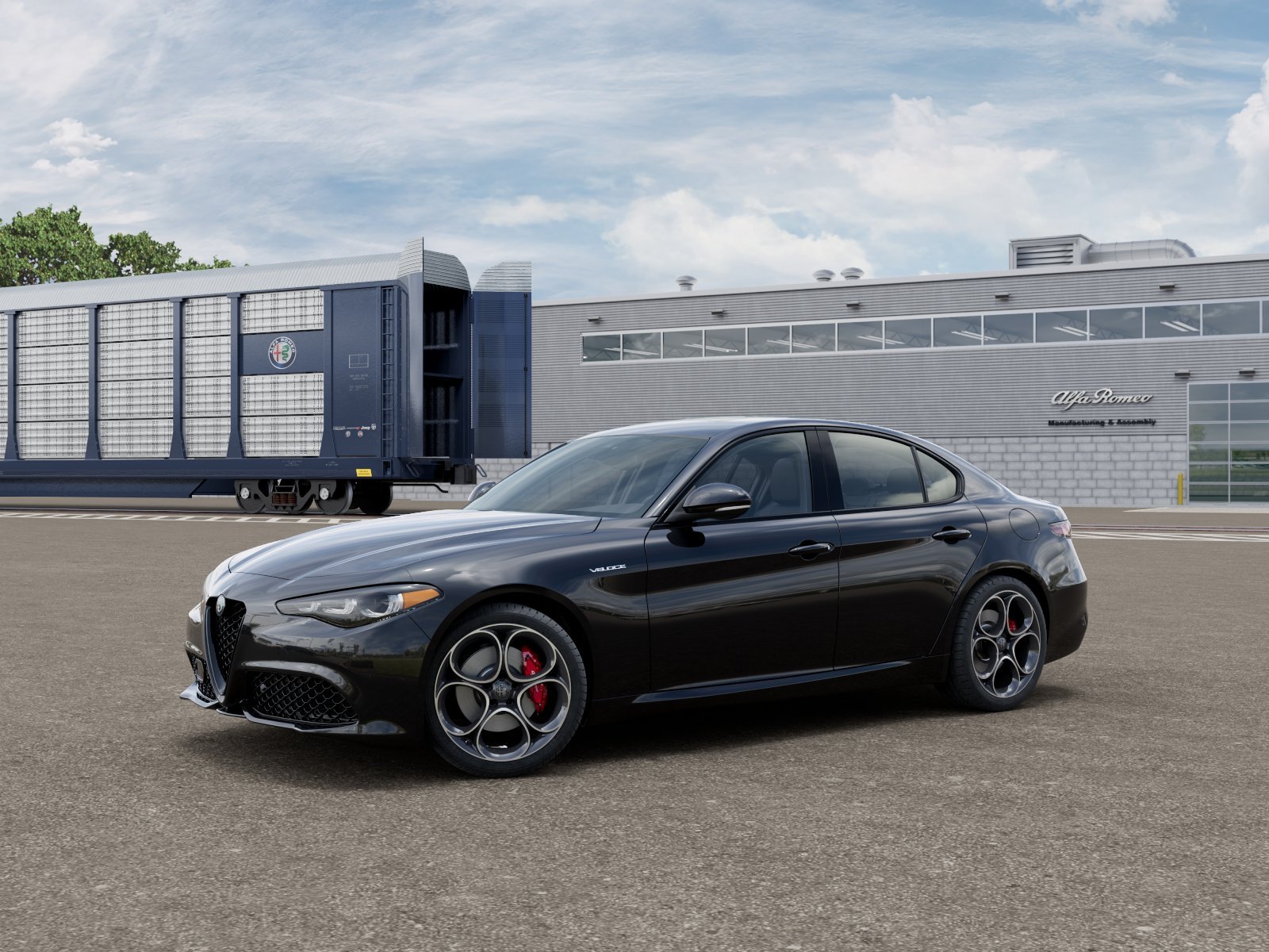 New 2026 Vulcano Black Metallic Exterior Paint Alfa Romeo Base image 1