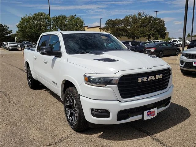 Used 2025 Bright White Clearcoat RAM Laramie 4x4 Crew Cab 144.5 in. WB image 5