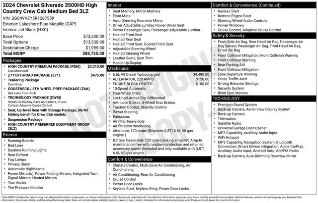 Used 2024 Lakeshore Blue Metallic Chevrolet High Country image 34