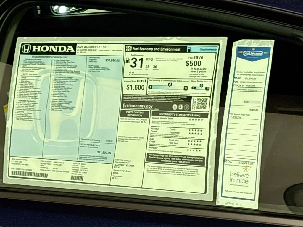 New 2026 Canyon River Blue Metallic Honda SE image 24