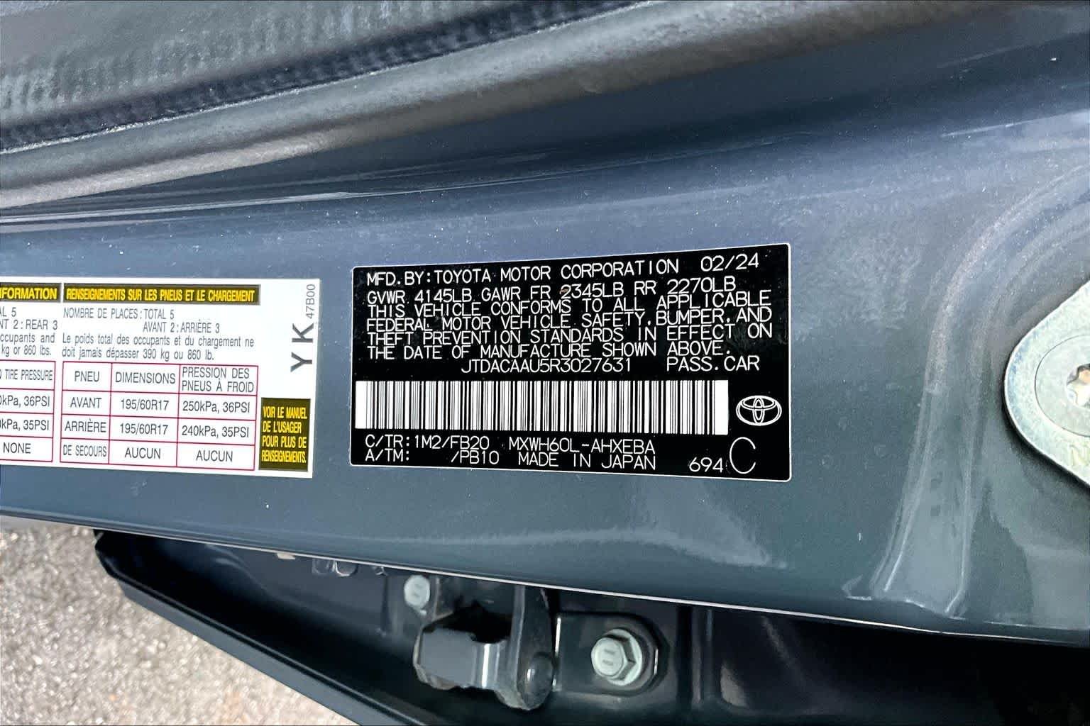 Certified Used 2024 Guardian Gray Toyota LE image 34