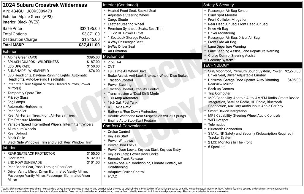 Used 2024 Green Subaru Wilderness image 3