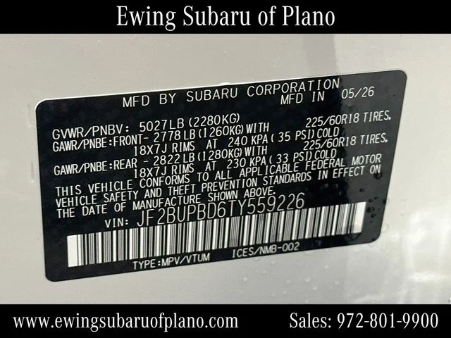 Used 2026 White Subaru Premium image 34